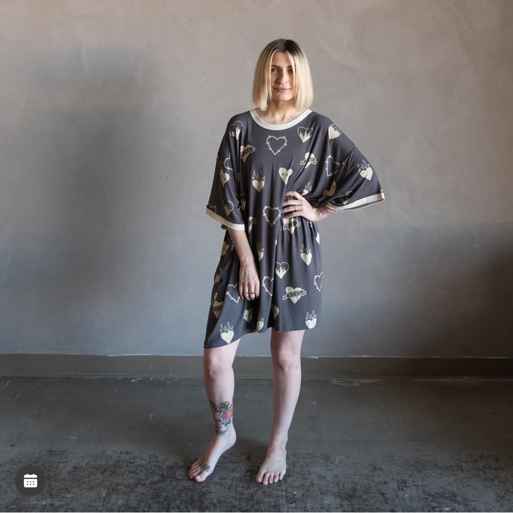 Brixton Phoenix Bamboo Tattoo Heart Tshirt Dress & Onesie